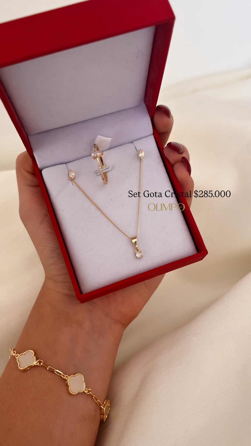 Set Cadena + Dije + Anillo + Aretes