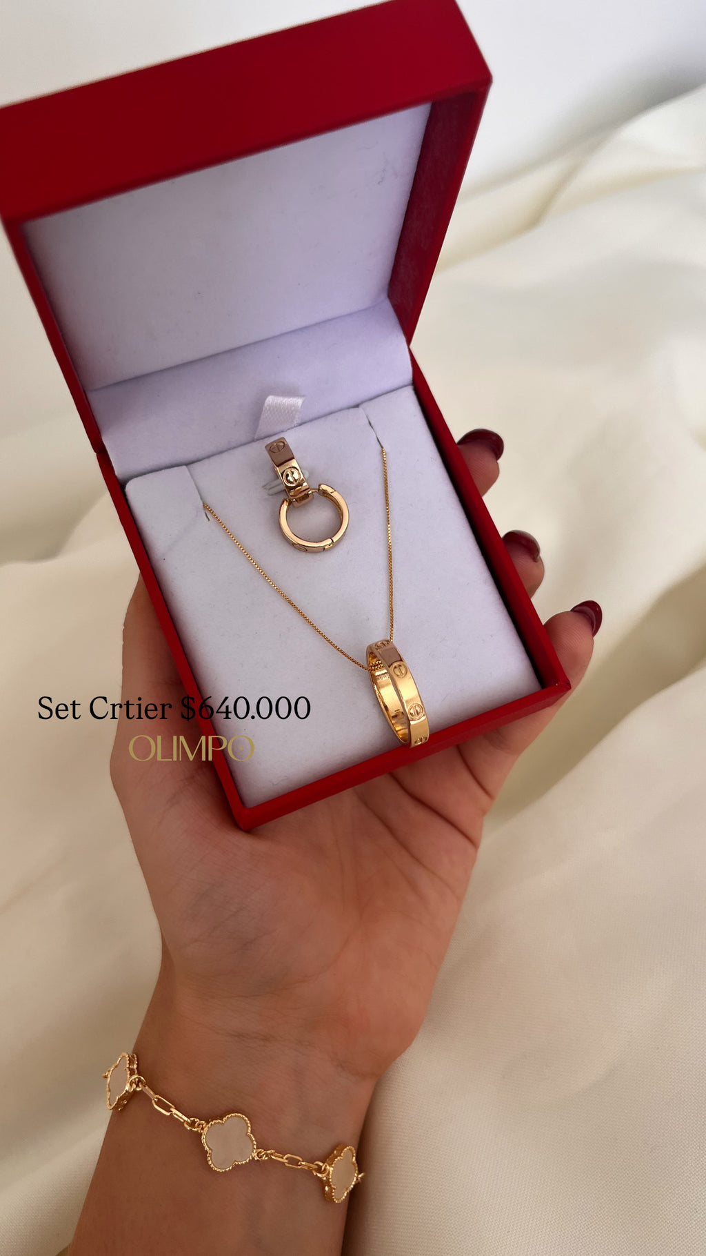 Set Cadena + Dije + Anillo + Aretes
