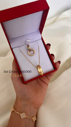Set Cadena + Dije + Anillo + Aretes
