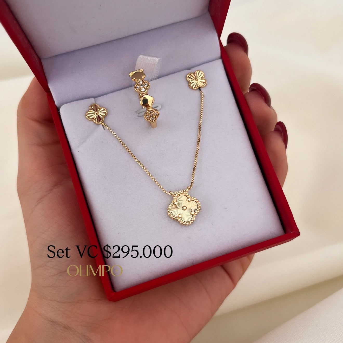 Set Cadena + Dije + Anillo + Aretes