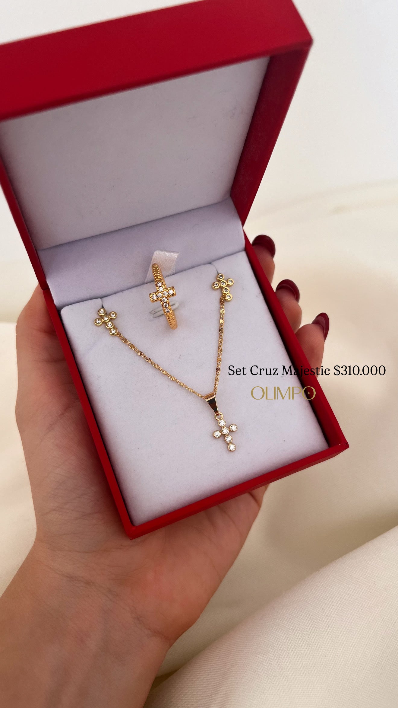 Set Cadena + Dije + Anillo + Aretes