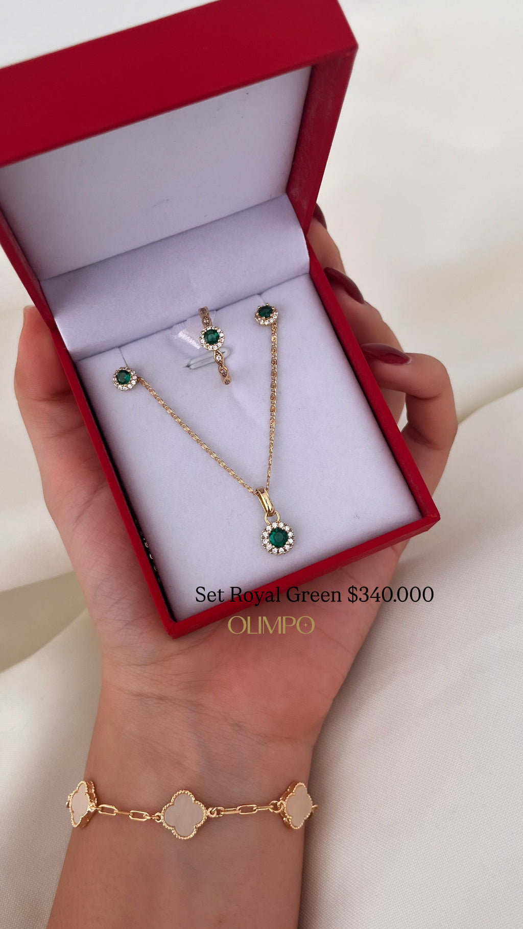 Set Cadena + Dije + Anillo + Aretes