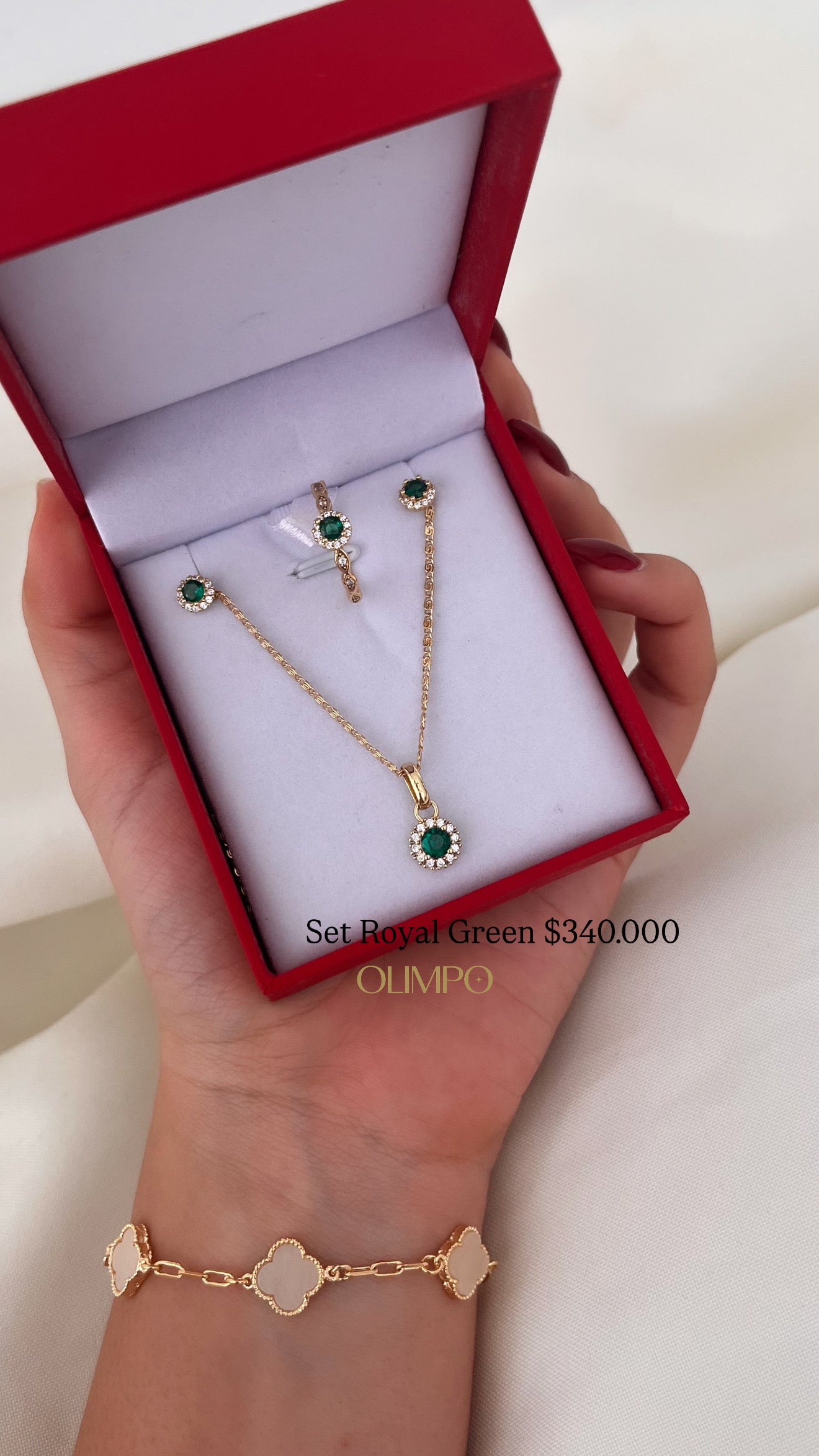 Set Cadena + Dije + Anillo + Aretes