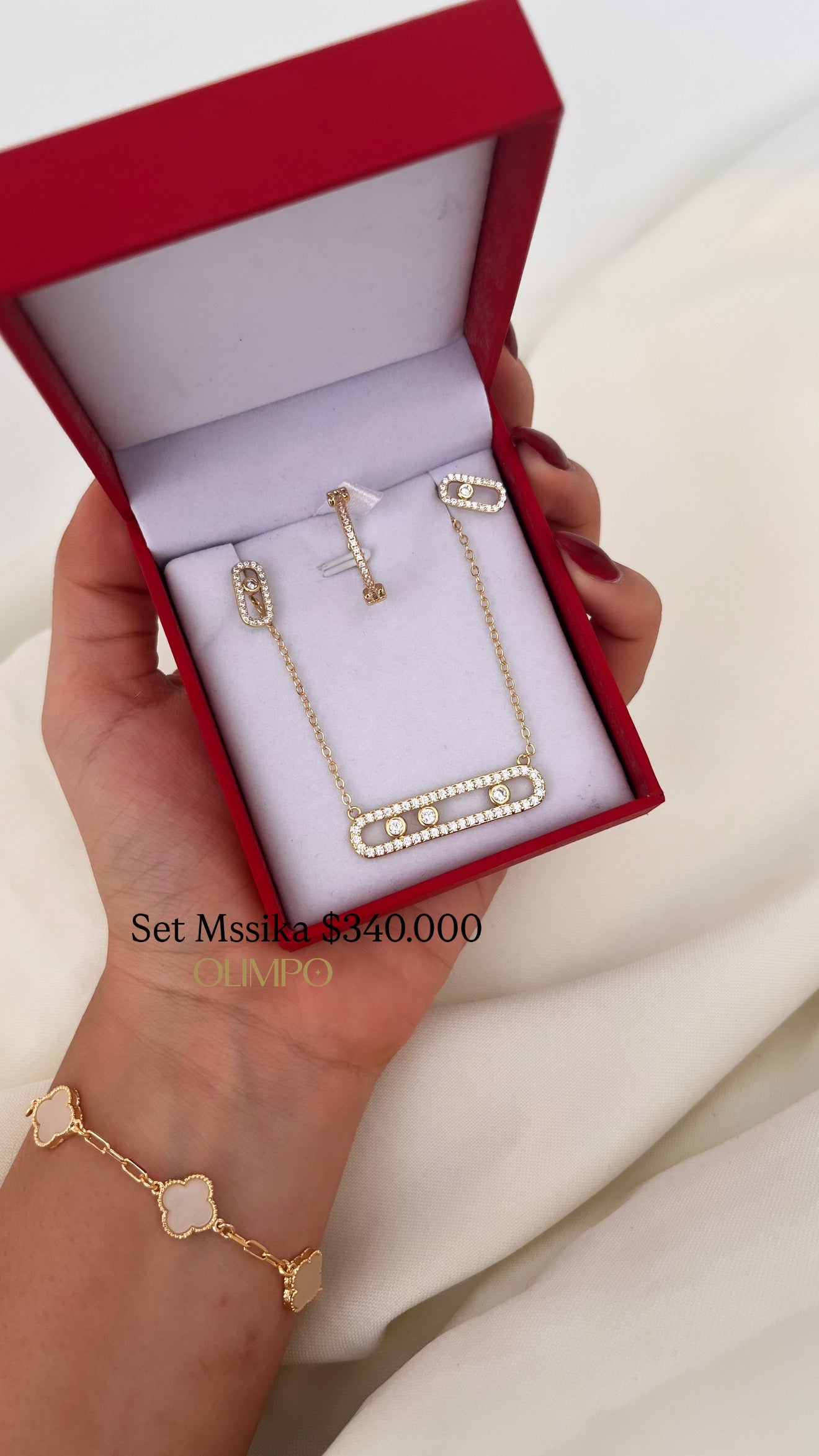 Set Cadena + Dije + Anillo + Aretes