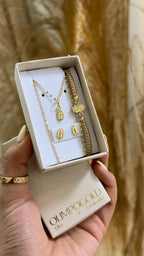 Set Guadalupe Tipo Oro 45 Cms (Cadena + Dije + Topos + Manilla)