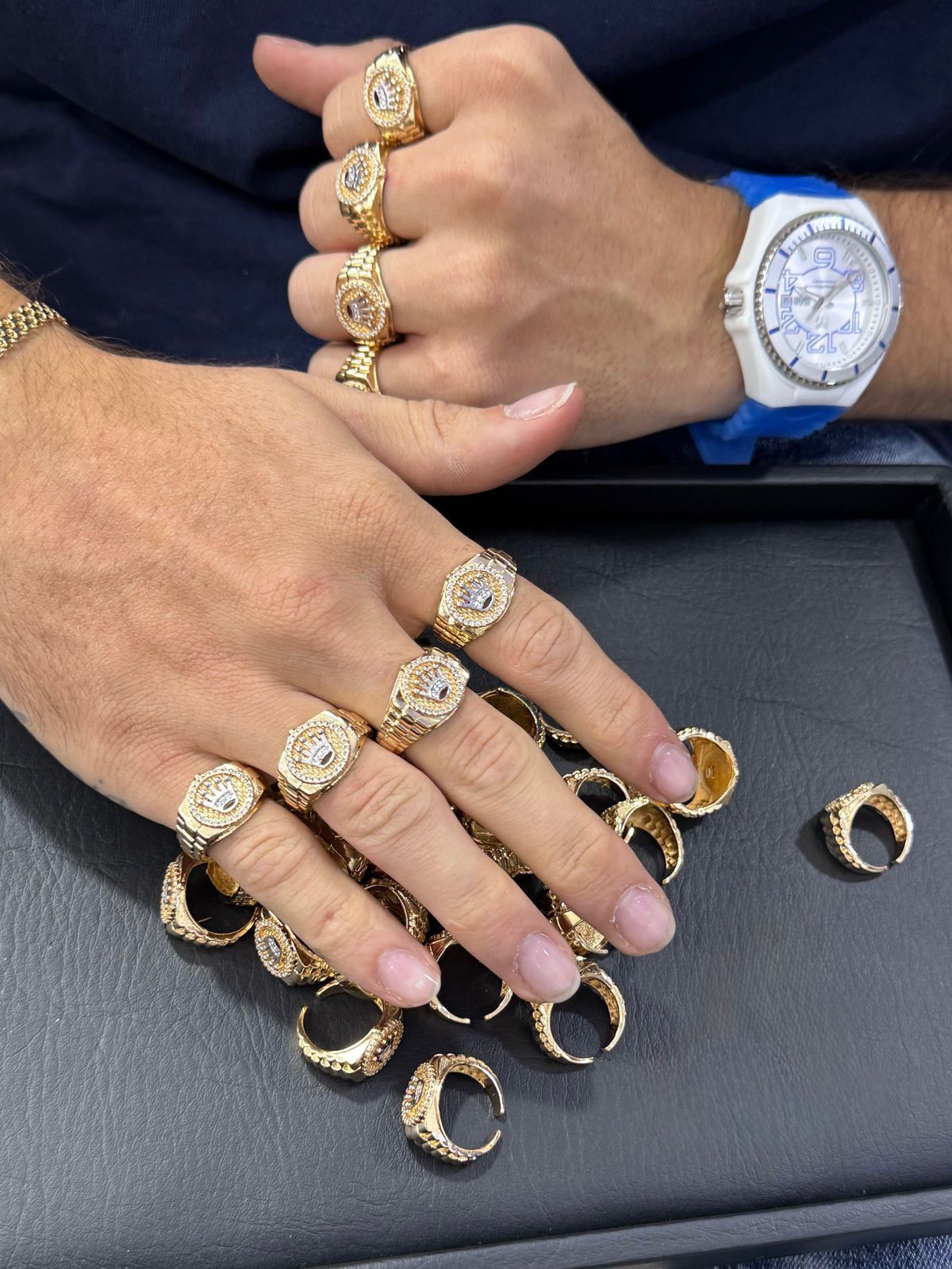 Anillo Rolex -Tipo Oro Ajustable
