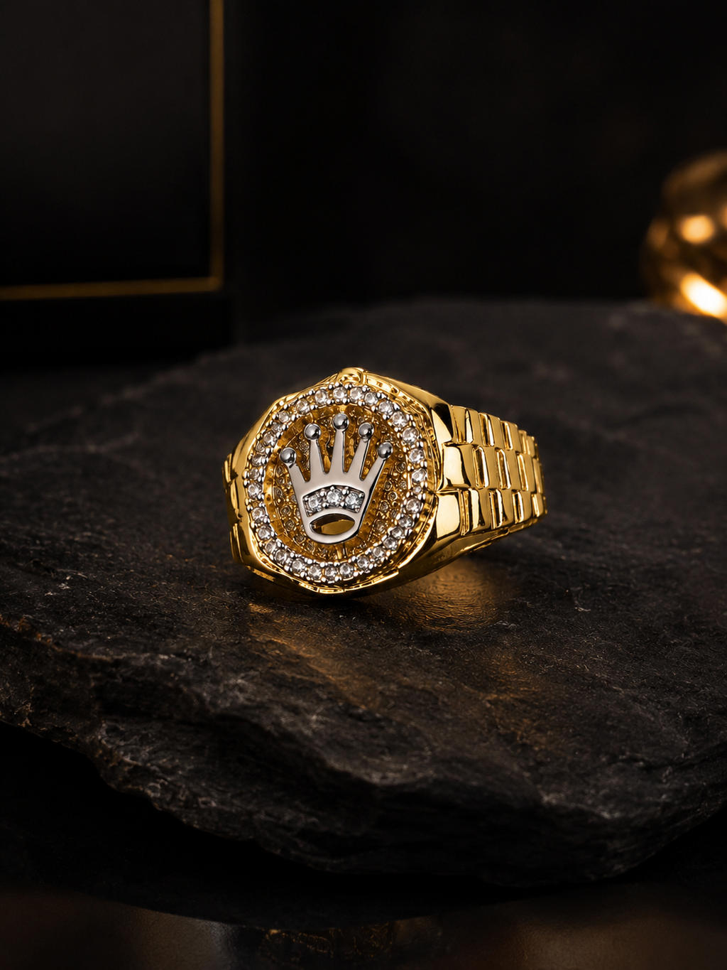 Anillo Rolex -Tipo Oro Ajustable
