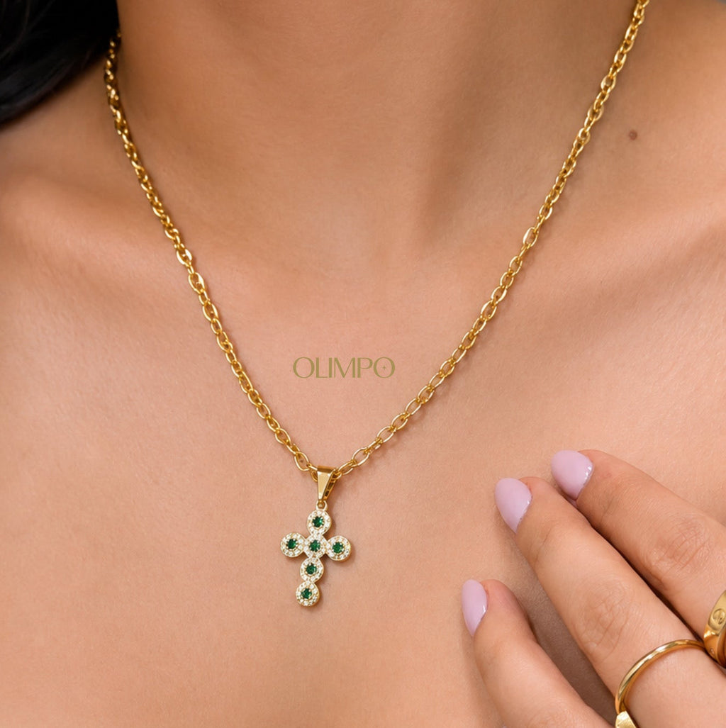 Set Gucci + Cruz Esmerald Tipo Oro
