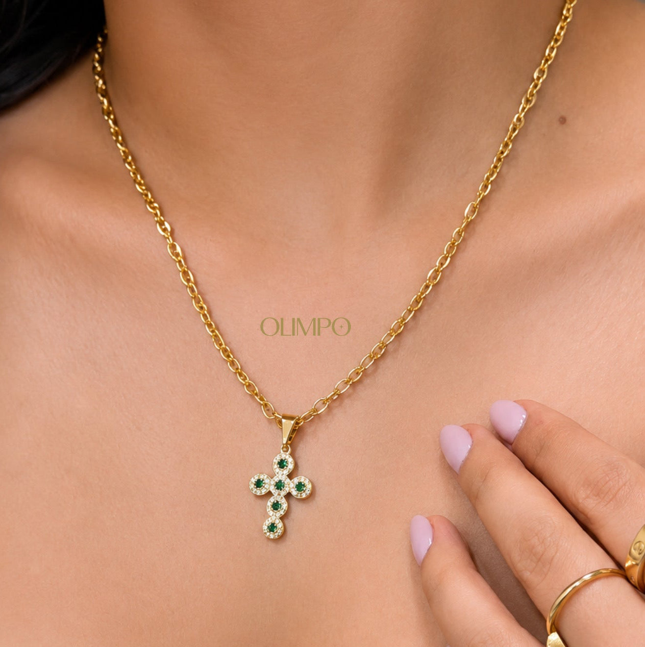 Set Gucci + Cruz Esmerald Tipo Oro