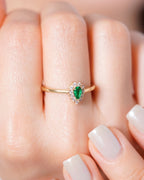 Anillo Gota Verde Esmeralda
