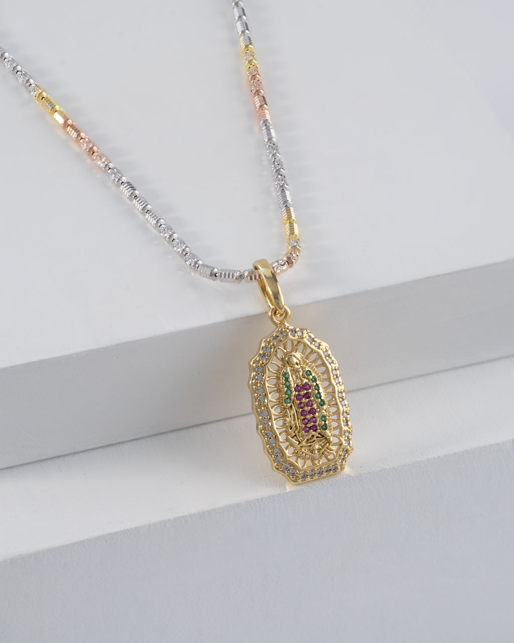 Set Prismc 3 Oros + Guadalupe Swarovski