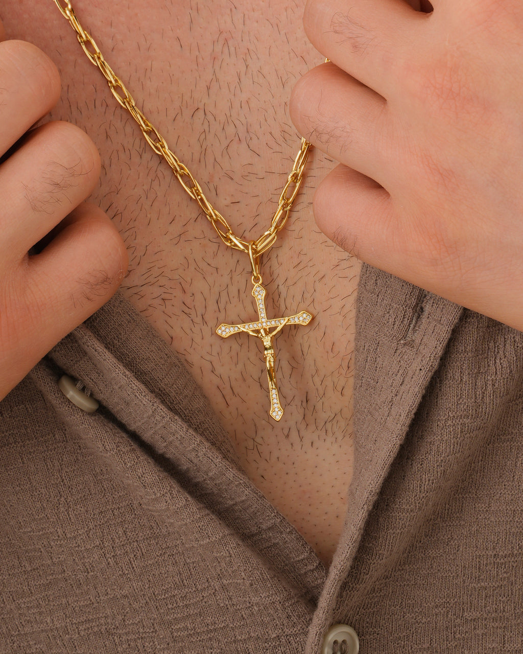Combo Candado + Cristo con Circonias