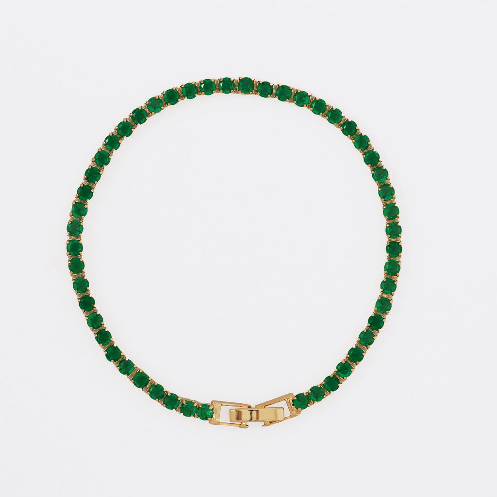 Pulsera Circonias Verde 20 cm