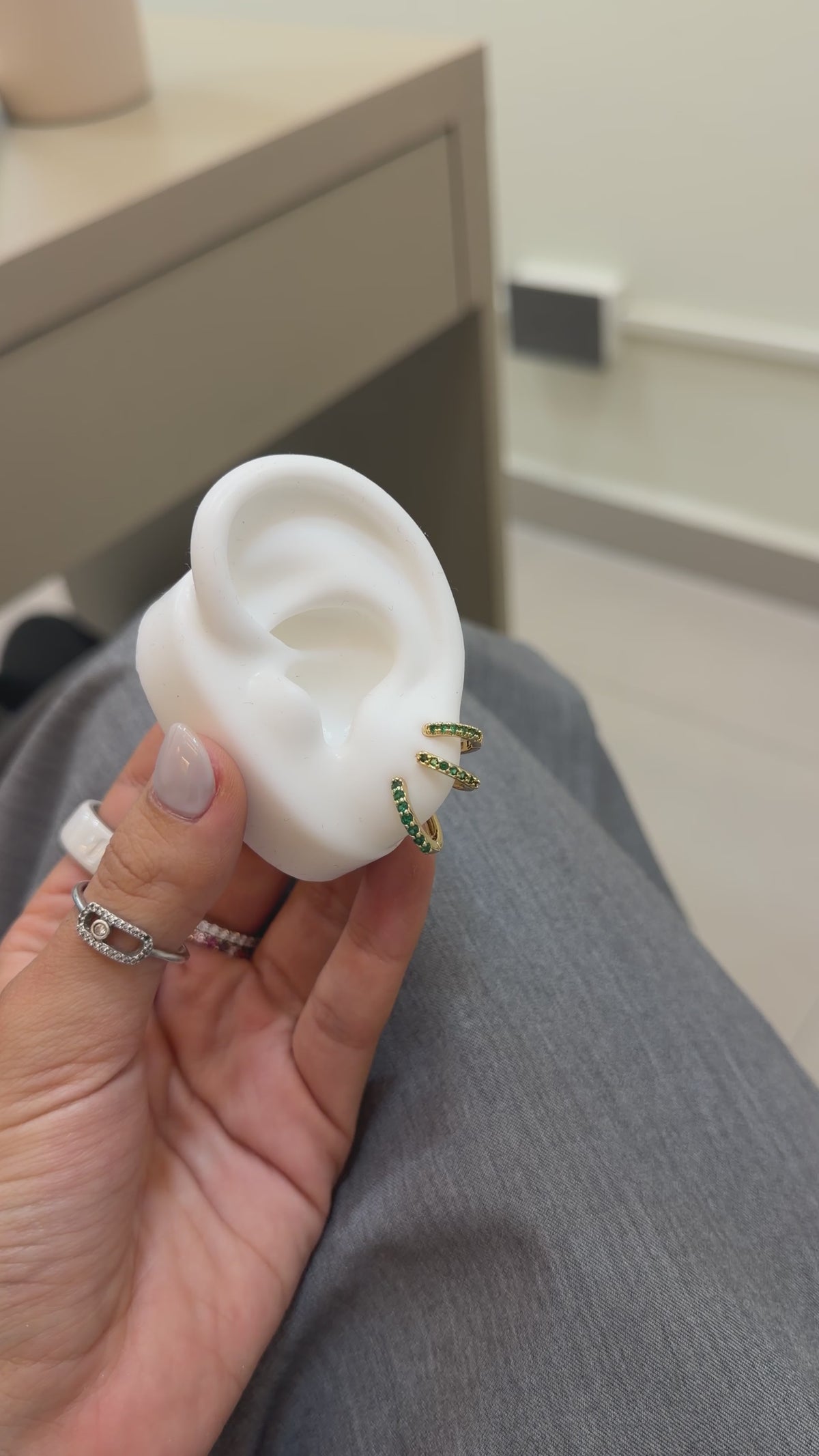 Candonga Click con Circonias Verde